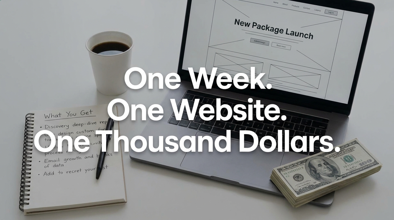 One Week. One Website. One Thousand Dollars.