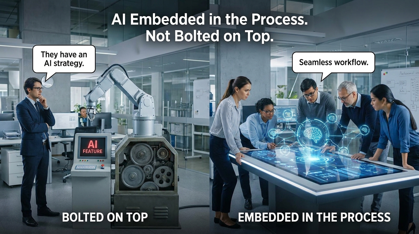 AI Embedded in the Process. Not Bolted on Top.